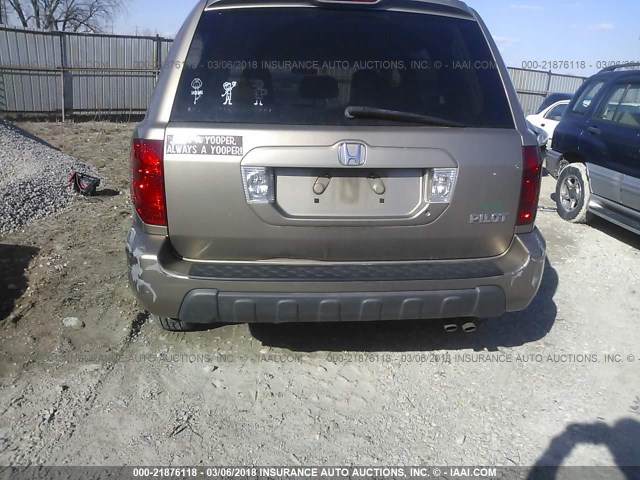 2HKYF18645H520535 - 2005 HONDA PILOT EXL GOLD photo 6