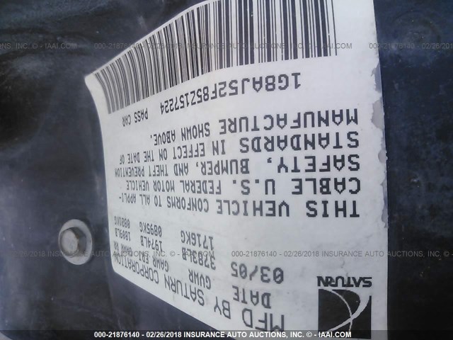 1G8AJ52F85Z157224 - 2005 SATURN ION LEVEL 2 BLUE photo 9