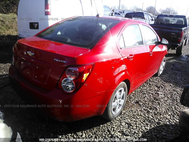 1G1JA5SH3F4181607 - 2015 CHEVROLET SONIC LS 红色 照片 4