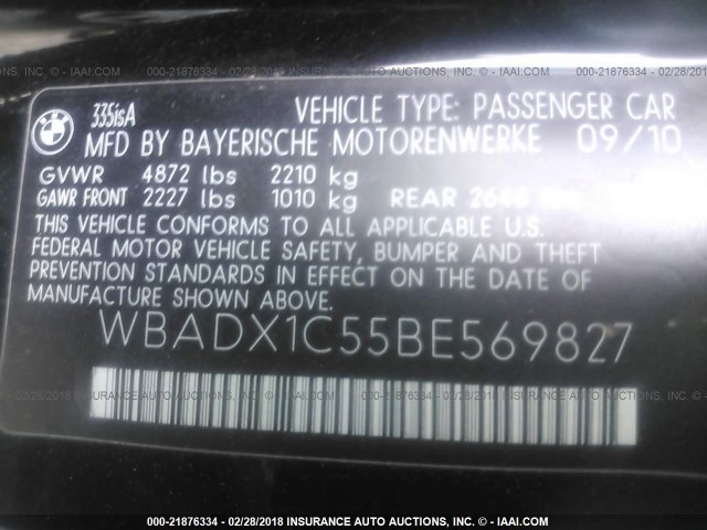 WBADX1C55BE569827 - 2011 BMW 335 IS BLACK photo 9