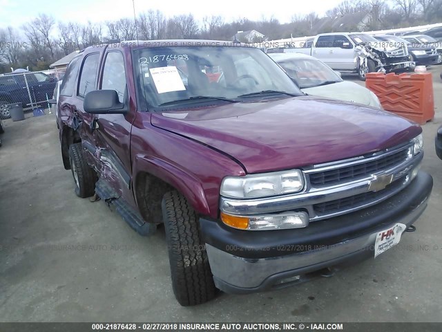 1GNEK13T05J120305 - 2005 CHEVROLET TAHOE K1500 MAROON photo 1