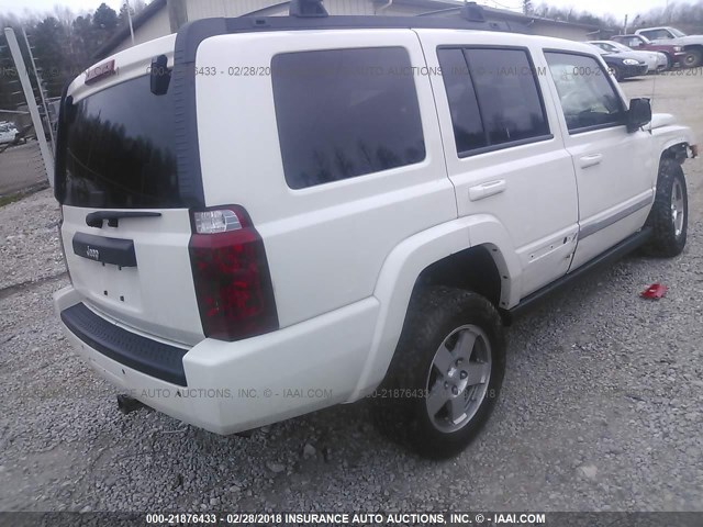 1J4RH4GK0AC113875 - 2010 JEEP COMMANDER SPORT WHITE photo 4