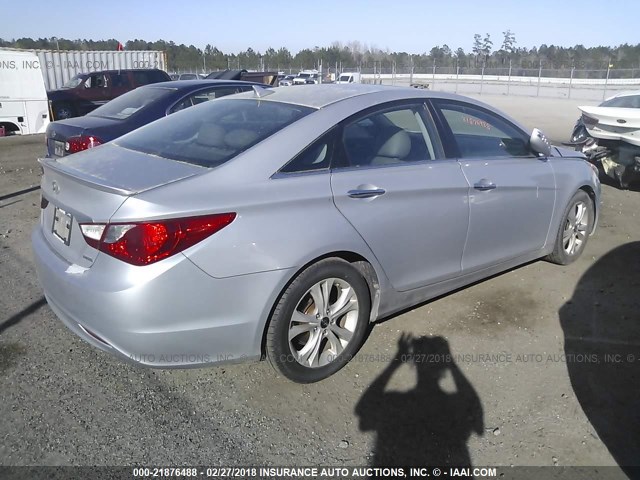 5NPEC4AC8BH098973 - 2011 HYUNDAI SONATA SE/LIMITED SILVER photo 4