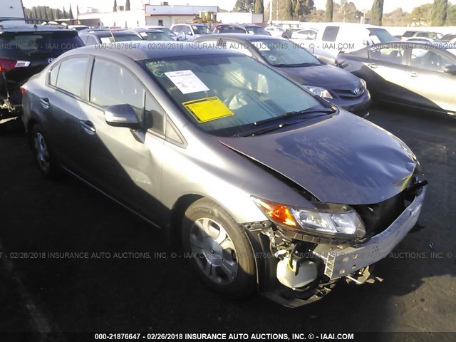 JHMFB4F23CS008184 - 2012 HONDA CIVIC HYBRID GRAY photo 1