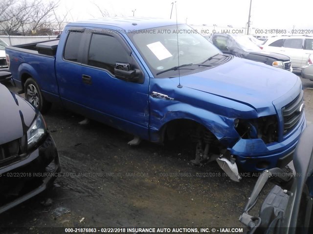 1FTFX1CF5DKF90489 - 2013 FORD F150 SUPER CAB BLUE photo 1