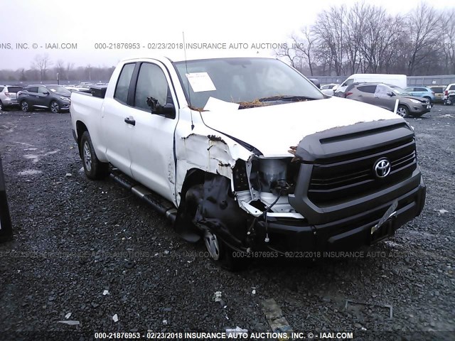 5TFUM5F16EX052752 - 2014 TOYOTA TUNDRA DOUBLE CAB SR/SR5 WHITE photo 1