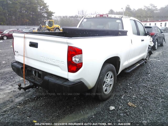 5TFUM5F16EX052752 - 2014 TOYOTA TUNDRA DOUBLE CAB SR/SR5 WHITE photo 4
