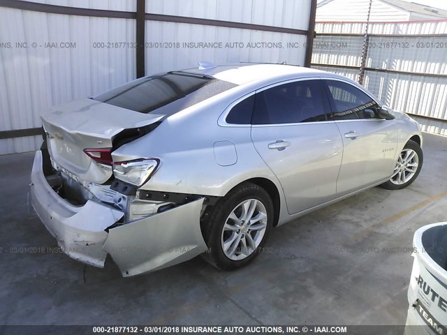 1G1ZE5ST4GF266635 - 2016 CHEVROLET MALIBU LT SILVER photo 4