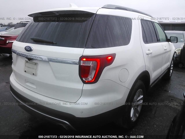 1FM5K7D89HGA27012 - 2017 FORD EXPLORER XLT WHITE photo 4