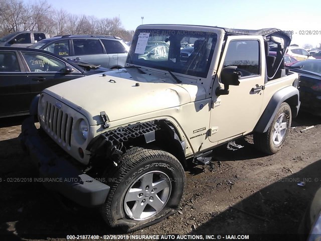 1J4AA2D14BL555643 - 2011 JEEP WRANGLER SPORT TAN photo 2