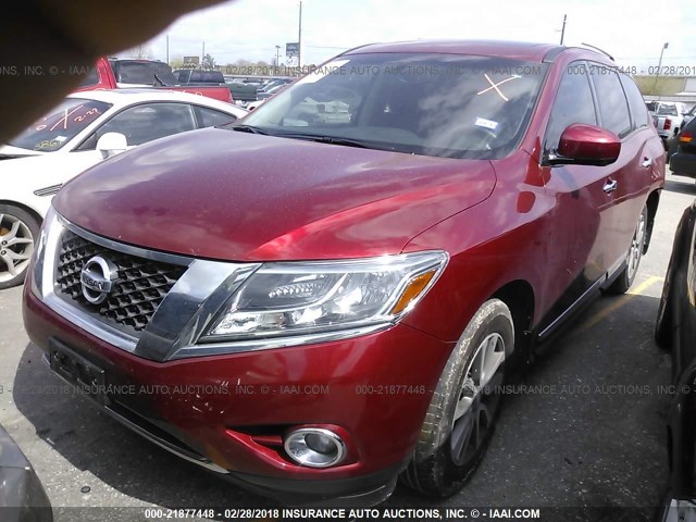 5N1AR2MN7FC615093 - 2015 NISSAN PATHFINDER S/SV/SL/PLATINUM 红色 照片 2