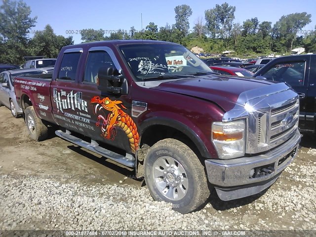 1FTWW31R78EC95118 - 2008 FORD F350 SRW SUPER DUTY MAROON photo 1