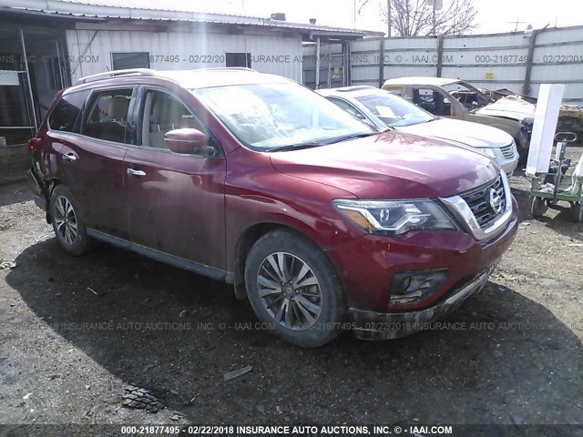 5N1DR2MN3HC619626 - 2017 NISSAN PATHFINDER S/SV/SL/PLATINUM MAROON photo 1