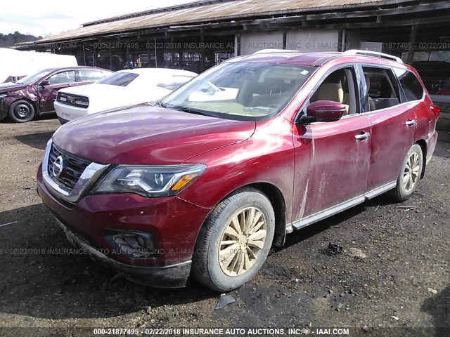 5N1DR2MN3HC619626 - 2017 NISSAN PATHFINDER S/SV/SL/PLATINUM MAROON photo 2