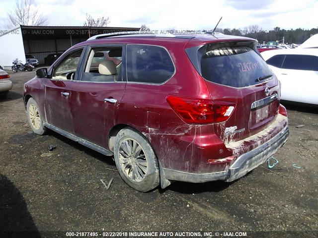 5N1DR2MN3HC619626 - 2017 NISSAN PATHFINDER S/SV/SL/PLATINUM 栗色 照片 3