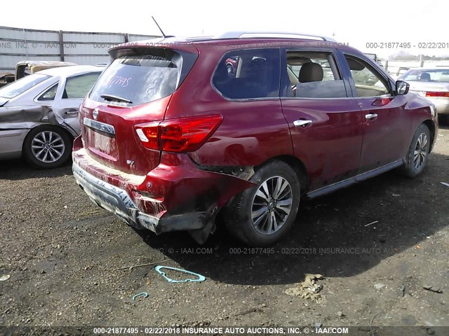 5N1DR2MN3HC619626 - 2017 NISSAN PATHFINDER S/SV/SL/PLATINUM MAROON photo 4