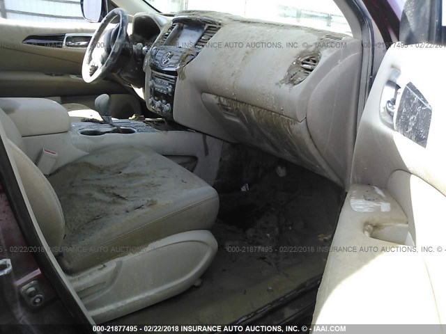 5N1DR2MN3HC619626 - 2017 NISSAN PATHFINDER S/SV/SL/PLATINUM 栗色 照片 5