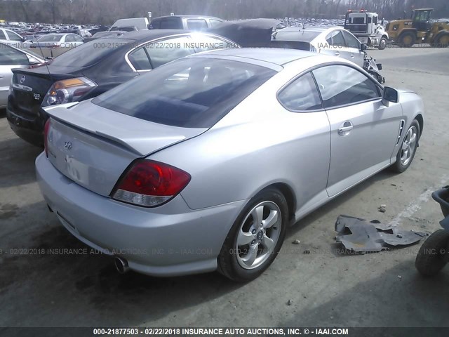 KMHHM65D76U219248 - 2006 HYUNDAI TIBURON GS SILVER photo 4