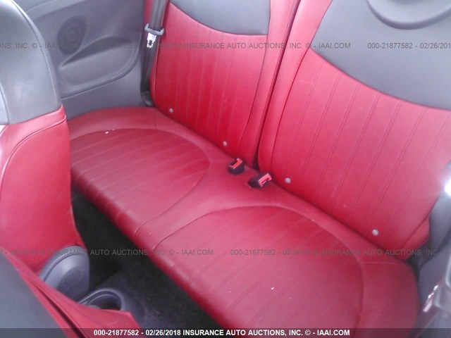 3C3CFFER3CT223277 - 2012 FIAT 500 LOUNGE RED photo 8