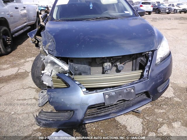 1N4AB7AP1DN900469 - 2013 NISSAN SENTRA S/SV/SR/SL BLUE photo 6