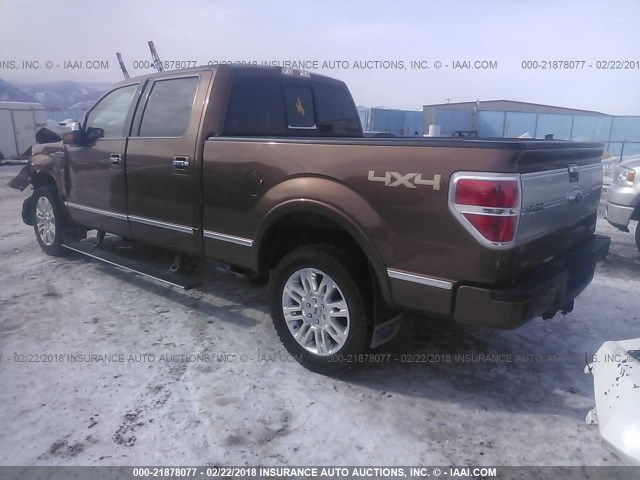 1FTFW1EF6BFA27425 - 2011 FORD F150 SUPERCREW BROWN photo 3