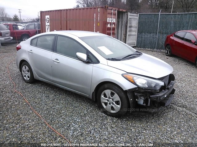 KNAFK4A66G5534595 - 2016 KIA FORTE LX SILVER photo 1