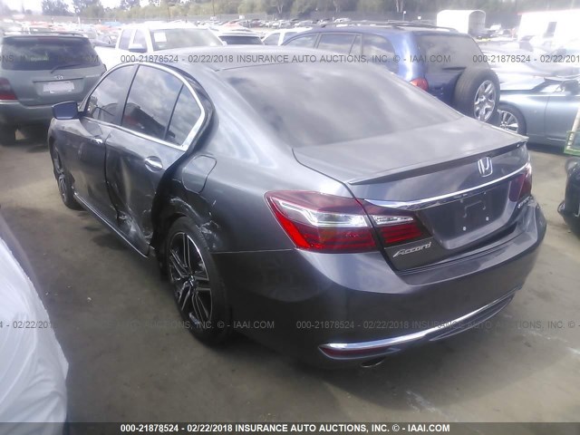 1HGCR2F59HA303562 - 2017 HONDA ACCORD SPORT GRAY photo 3