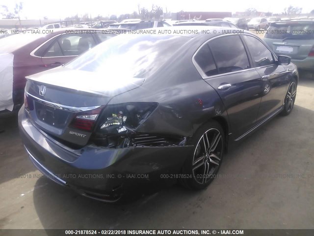 1HGCR2F59HA303562 - 2017 HONDA ACCORD SPORT GRAY photo 4