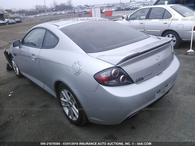 KMHHM66D68U295772 - 2008 HYUNDAI TIBURON GS SILVER photo 3