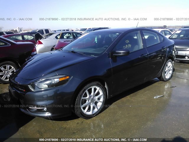 1C3CDFBB3ED802145 - 2014 DODGE DART SXT BLACK photo 2