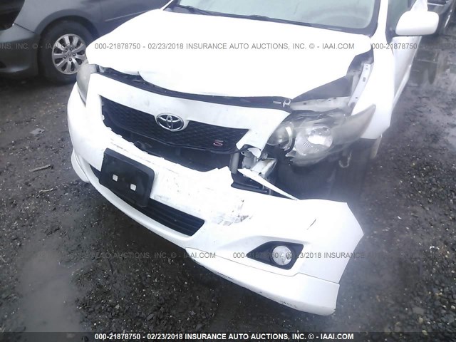 2T1BU4EE0AC303781 - 2010 TOYOTA COROLLA S/LE/XLE WHITE photo 6