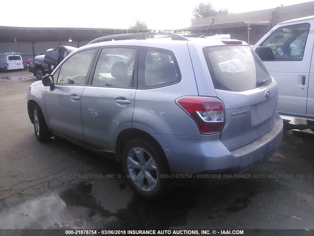 JF2SJABC2FH524524 - 2015 SUBARU FORESTER 2.5I SILVER photo 3