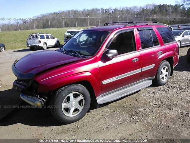 1GNDT13S122391184 - 2002 CHEVROLET TRAILBLAZER  RED photo 2