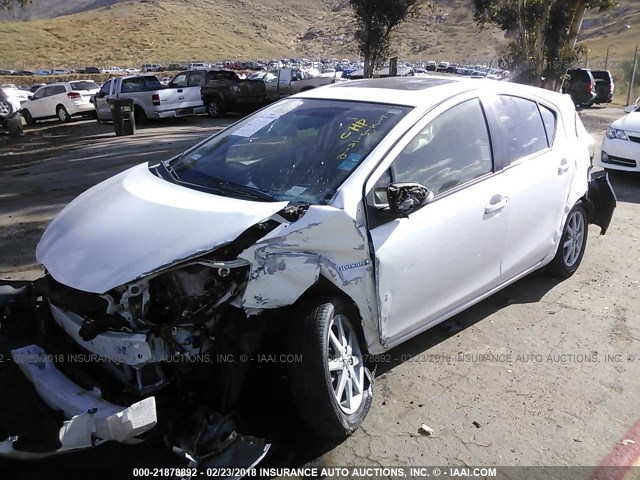 JTDKDTB33C1009991 - 2012 TOYOTA PRIUS C WHITE photo 2