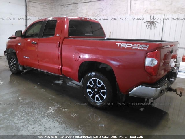 5TFUY5F15FX475912 - 2015 TOYOTA TUNDRA DOUBLE CAB SR/SR5 RED photo 3