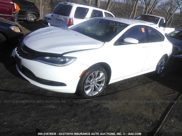 1C3CCCBBXFN709944 - 2015 CHRYSLER 200 S WHITE photo 2