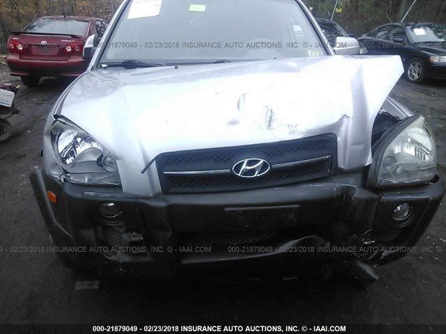 KM8JN72D76U339124 - 2006 HYUNDAI TUCSON GLS/LIMITED SILVER photo 6