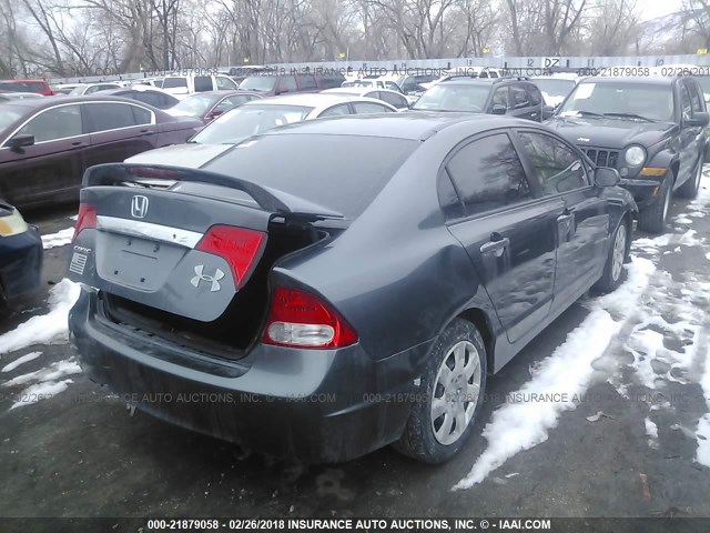 2HGFA165X9H312983 - 2009 HONDA CIVIC LX GRAY photo 4