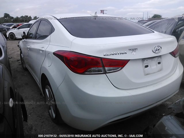 5NPDH4AE3DH422543 - 2013 HYUNDAI ELANTRA GLS/LIMITED WHITE photo 3