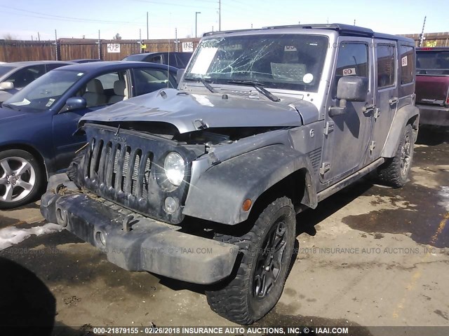 1C4BJWDG3GL126832 - 2016 JEEP WRANGLER UNLIMITE SPORT SILVER photo 2