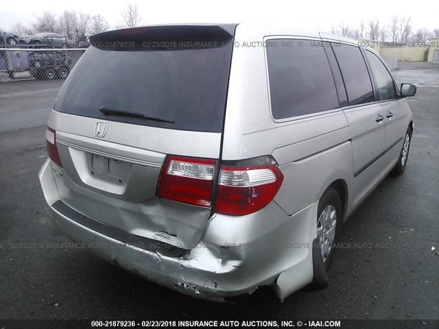 5FNRL38216B005658 - 2006 HONDA ODYSSEY LX SILVER photo 4