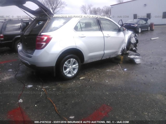 2GNALBEK9G1158814 - 2016 CHEVROLET EQUINOX LS SILVER photo 4