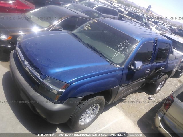 3GNEC13T33G151785 - 2003 CHEVROLET AVALANCHE C1500 BLUE photo 2