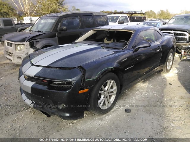 2G1FB1E38E9220196 - 2014 CHEVROLET CAMARO LT BLUE photo 2