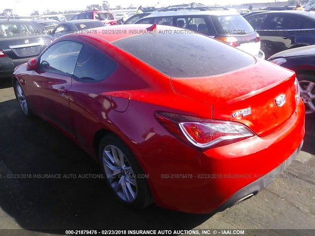 KMHHT6KD6DU088852 - 2013 HYUNDAI GENESIS COUPE 2.0T RED photo 3