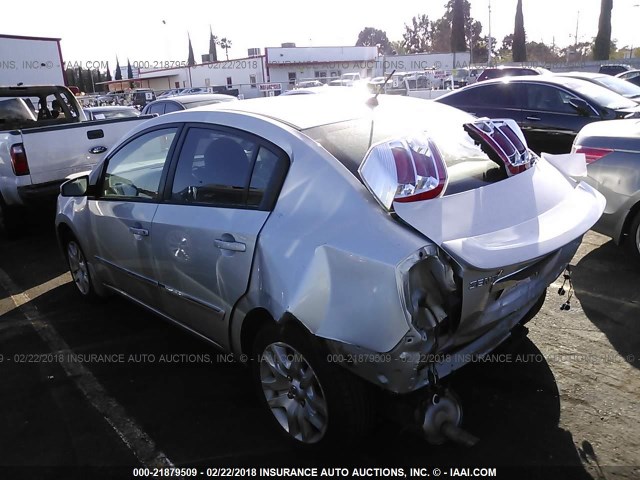 3N1AB6AP0CL701659 - 2012 NISSAN SENTRA 2.0/2.0S/SR/2.0SL SILVER photo 3