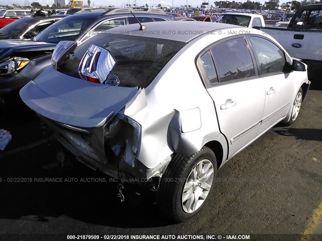 3N1AB6AP0CL701659 - 2012 NISSAN SENTRA 2.0/2.0S/SR/2.0SL SILVER photo 4