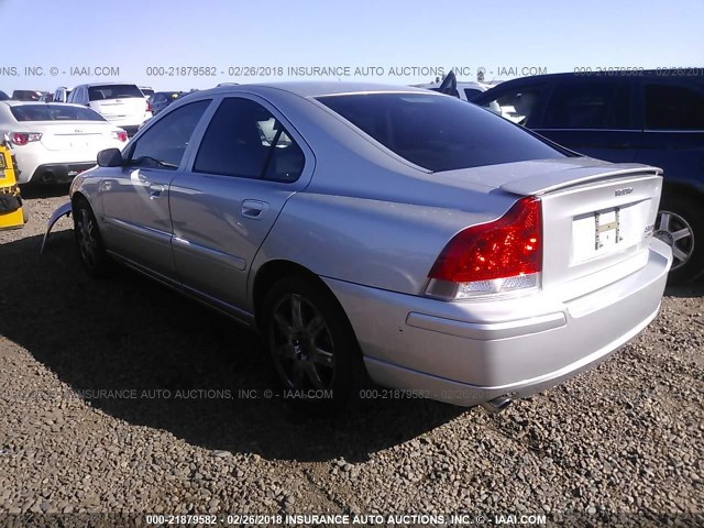 YV1RS592162523957 - 2006 VOLVO S60 2.5T SILVER photo 3