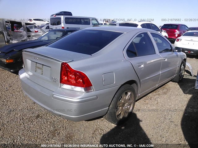 YV1RS592162523957 - 2006 VOLVO S60 2.5T SILVER photo 4