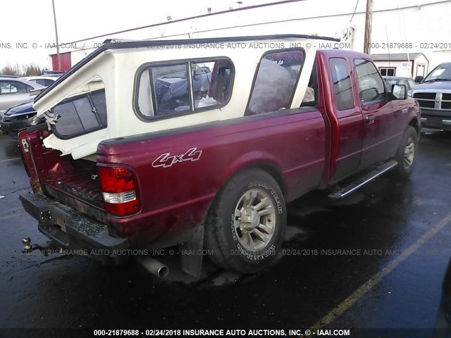 1FTLR4FE6BPA00205 - 2011 FORD RANGER SUPER CAB RED photo 4